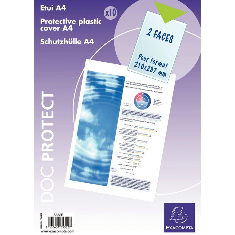 Image de  Sachet de 10 étuis en PVC lisse 20/100ème pour format A4 