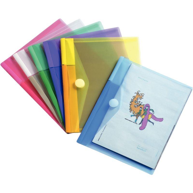 Image de  Paquet de 6 enveloppes pour format A5 en polypropylène, coloris assortis 