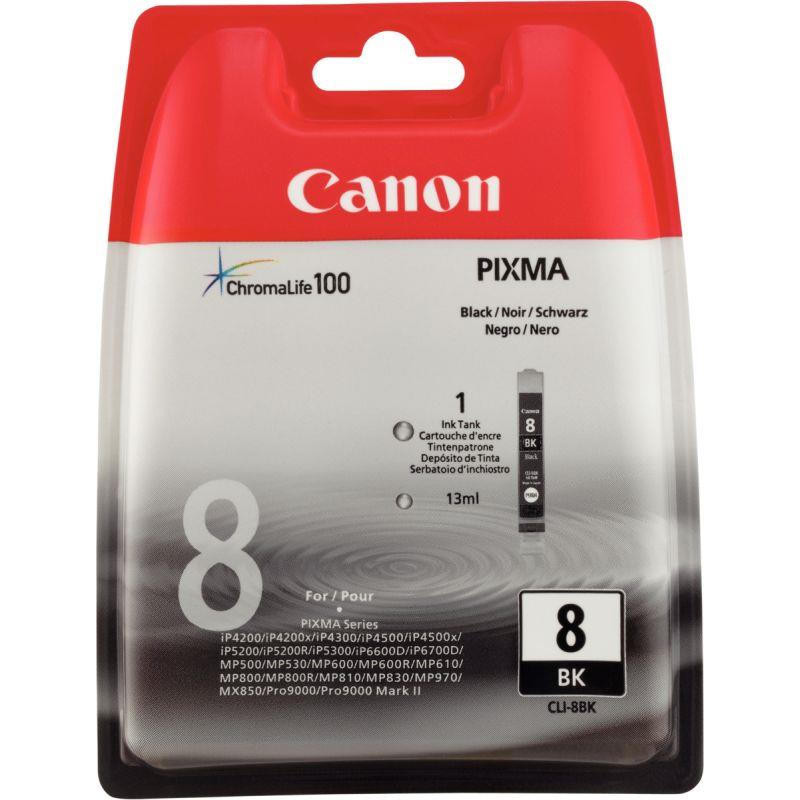 Image de  Canon 8 cartouche jet d''encre noire authentique (CLI8BK) 