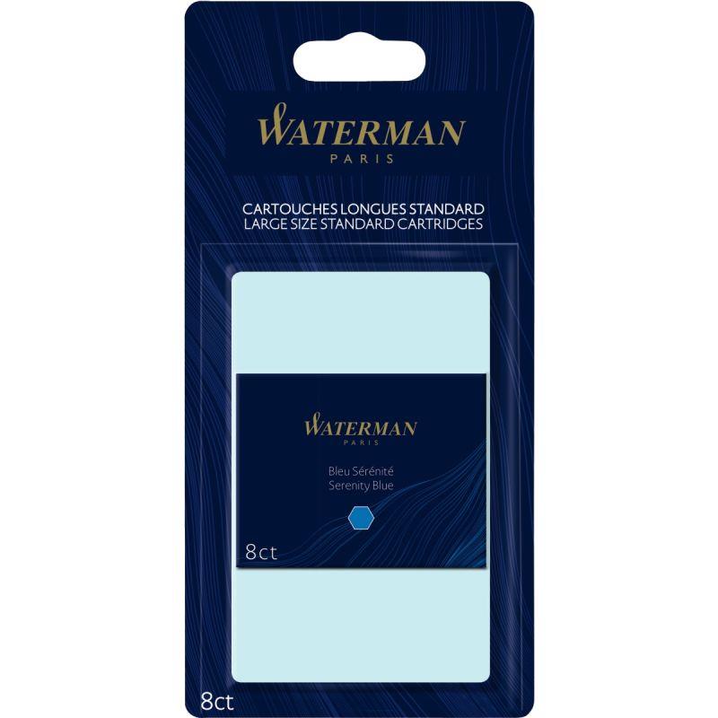 Image de  Blister de 8 cartouches longues Waterman bleues 