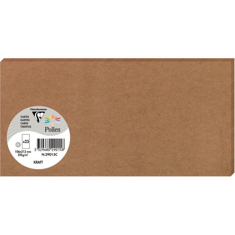Image de  Paquet de 25 cartes simples Pollen, 106x213mm 200g/m², Coloris KRAFT 