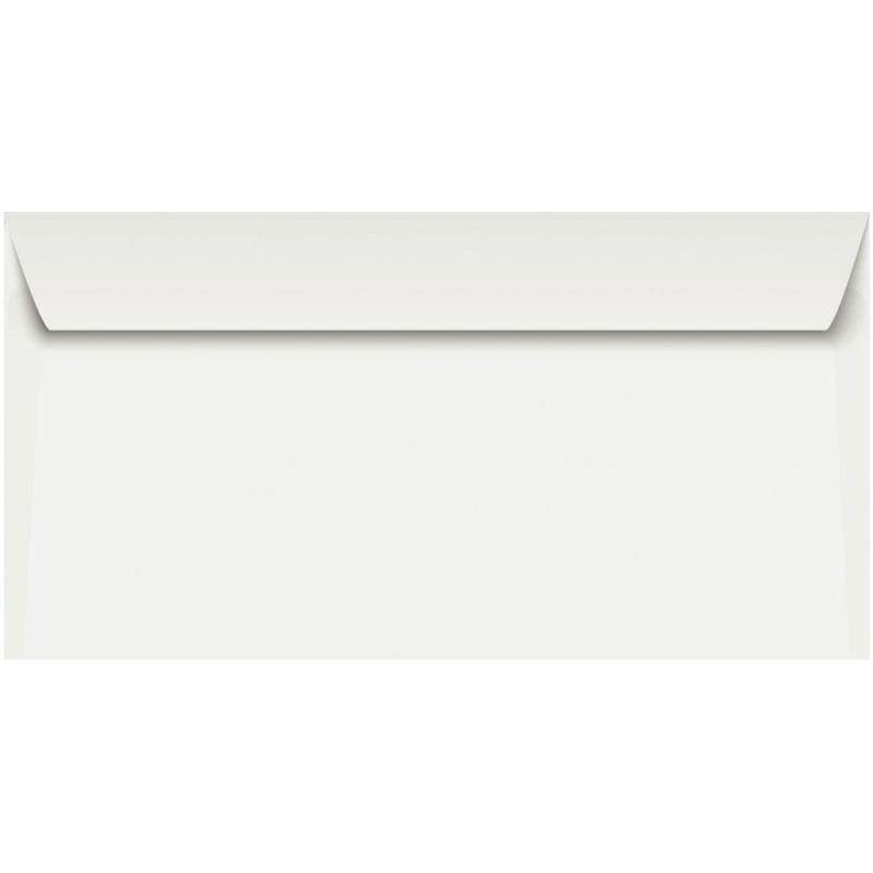 Image de  Boite de 500 enveloppes blanches 110x220mm 80g bande siliconée fenêtre 35x100mm 