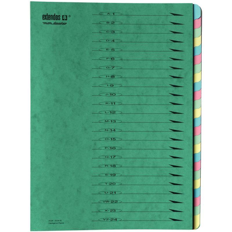 Image de  Trieur en carte forte EXTENDOS 24 compartiments, coloris vert 