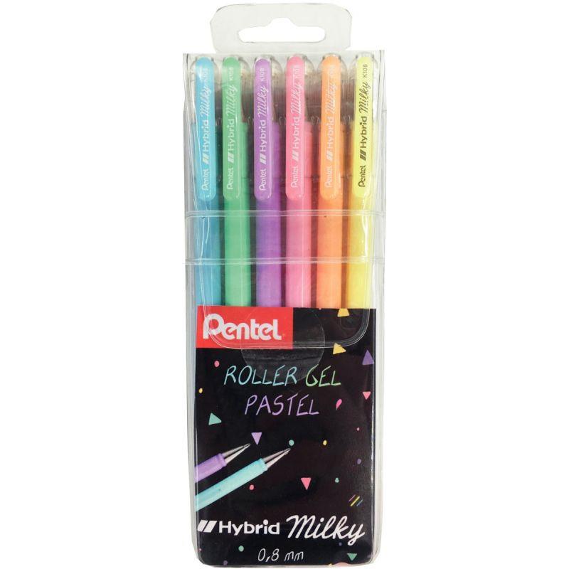 Image de  Pochette de 6 rollers gel K108 assortis 