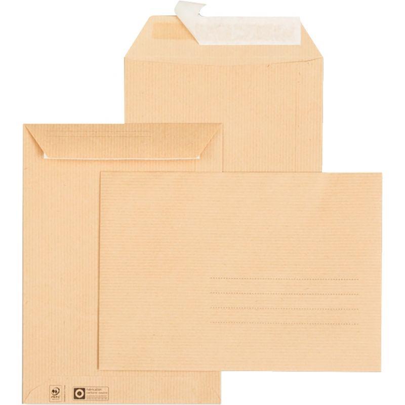 Image de  Paquet de 10 pochettes kraft 162x229mm 85g bande siliconée avec zone d''adressage 