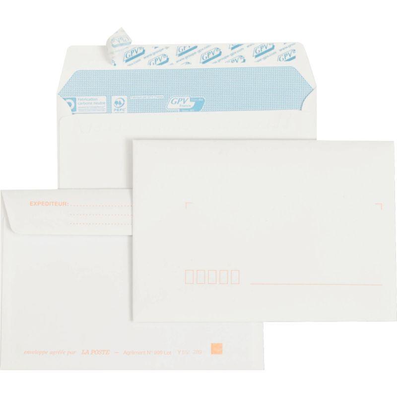Image de  Paquet de 25 enveloppes blanches 114x162mm 90g bande siliconée précasées 