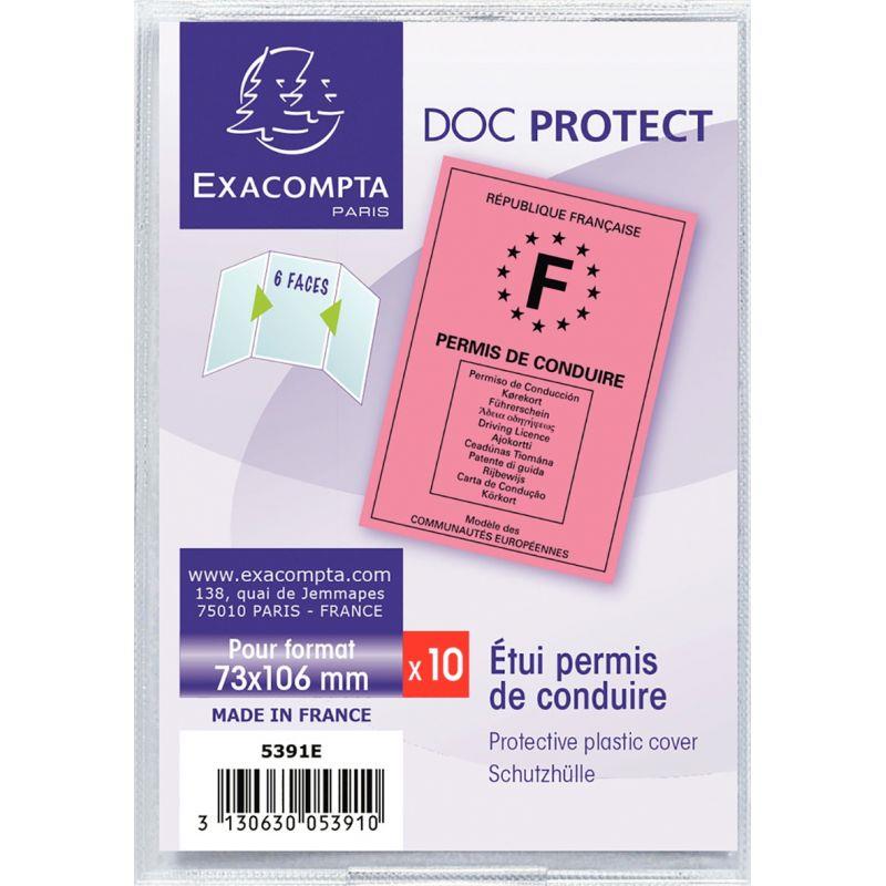 Image de  Paquet de 10 étuis pour permis de conduire en PVC 
