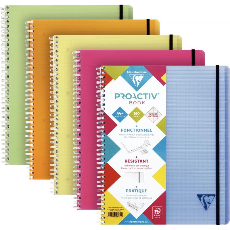 Image de  Cahier-trieur PROACTIV''BOOK LINICOLOR FRESH 160 pages perforées, format A4+, seyès 