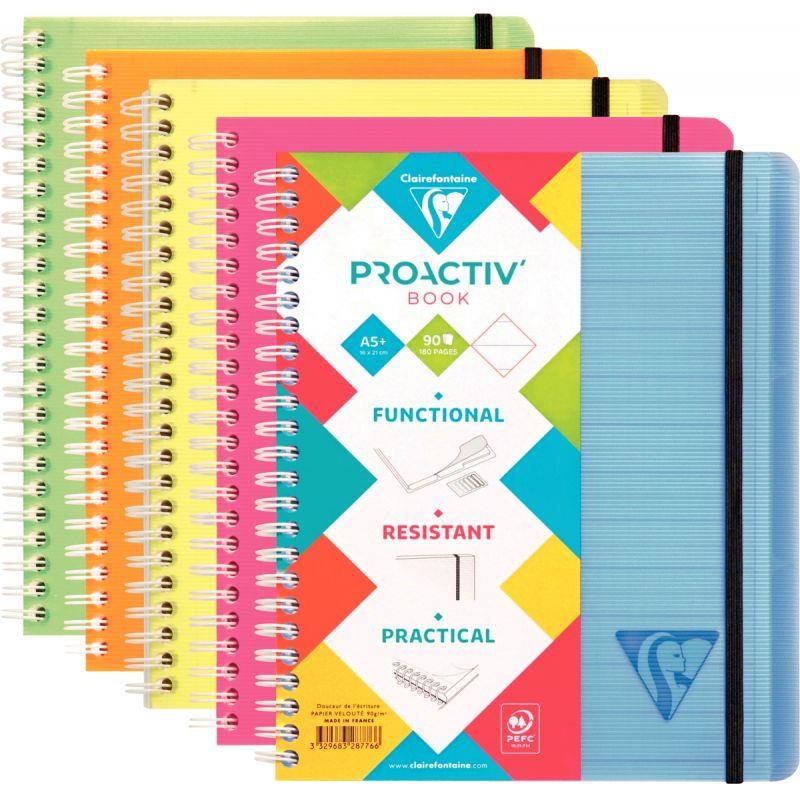 Image de  Cahier-trieur PROACTIV''BOOK LINICOLOR FRESH 180 pages, format A5+, ligné 