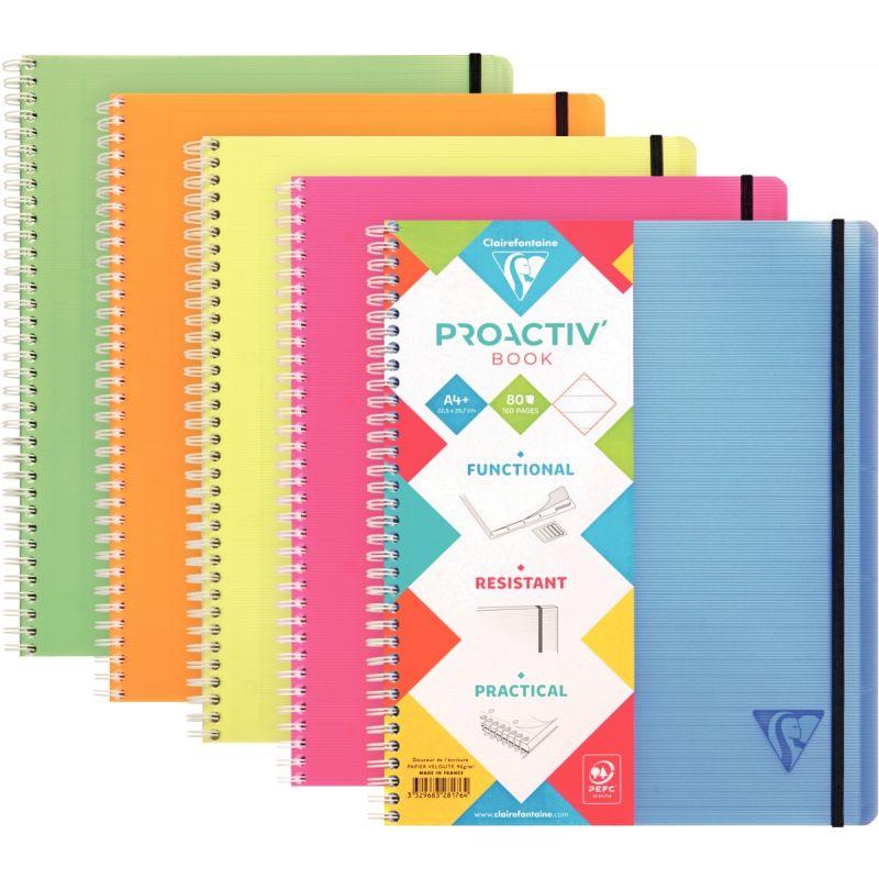 Image de  Cahier-trieur PROACTIV''BOOK LINICOLOR FRESH 160 pages perforées, format A4+, ligné 