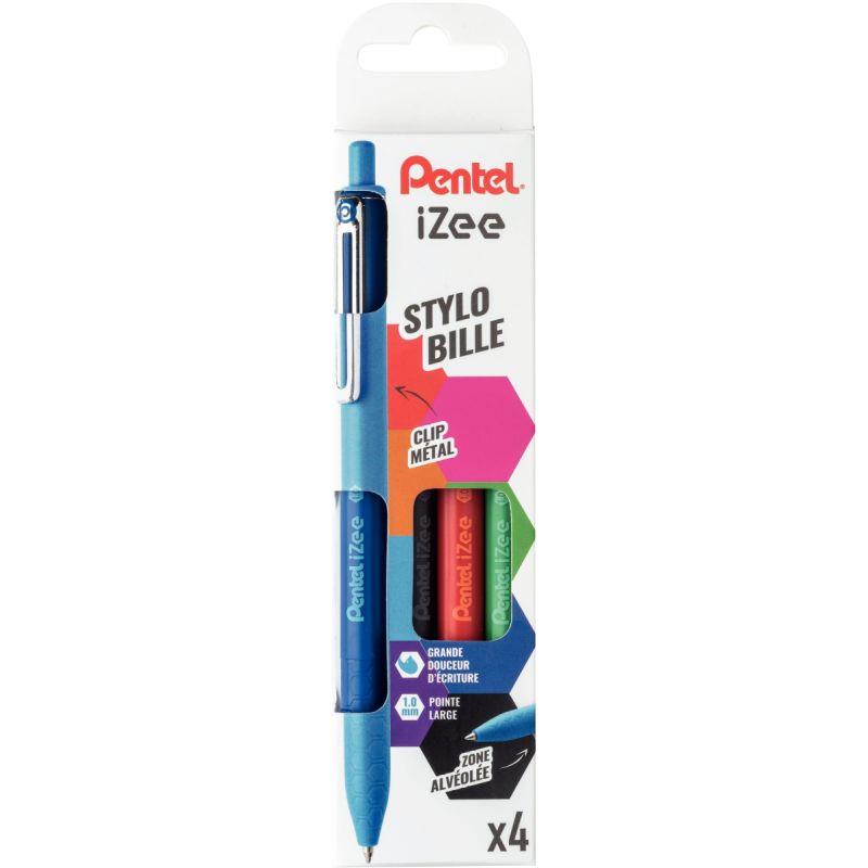 Image de  Pochette de 4 stylos bille Izee assortis 