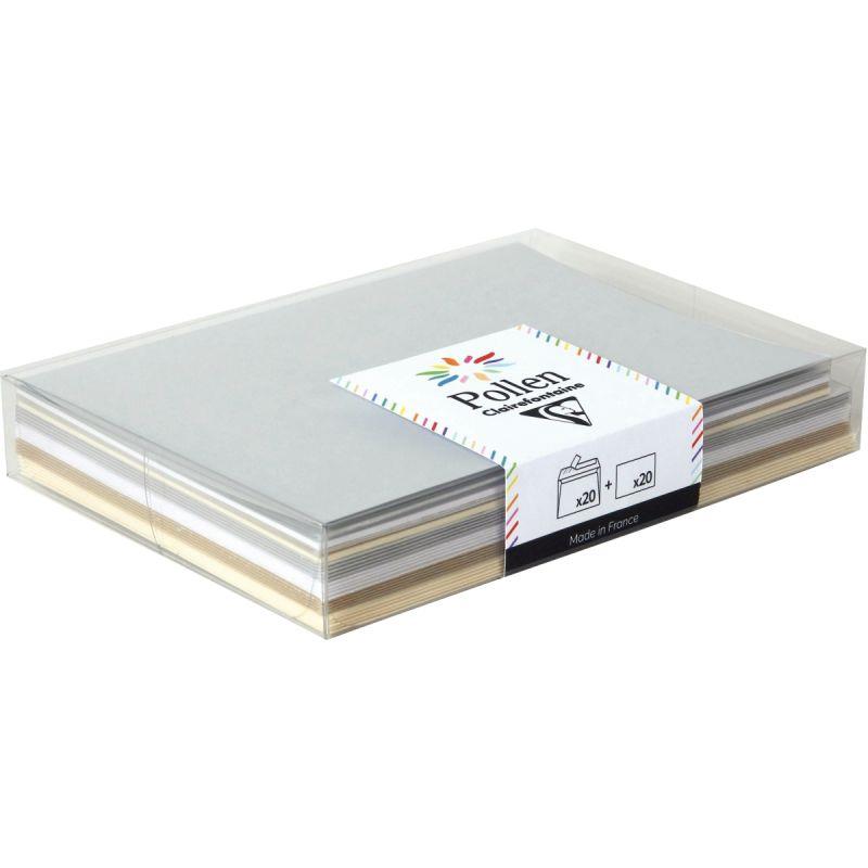 Image de  Paquet de 20 enveloppes Pollen 114x162mm avec 20 cartes assorties 