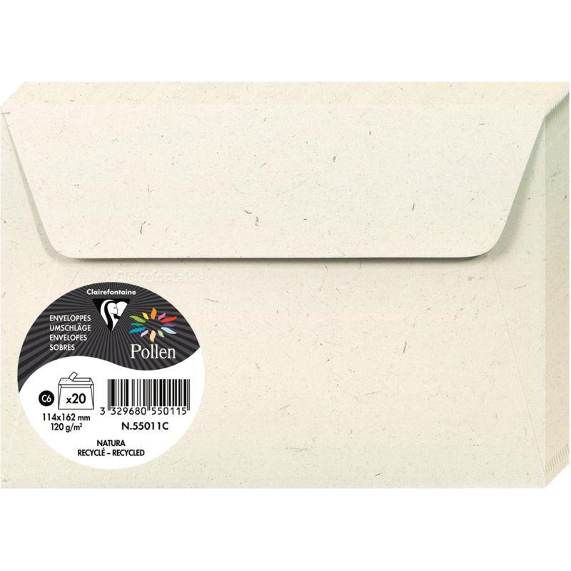 Image de  Paquet de 20 enveloppes Pollen 114x162mm 120g natura 