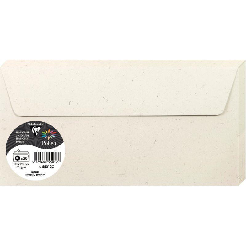 Image de  Paquet de 20 enveloppes Pollen, 110x220mm Natura 120g 