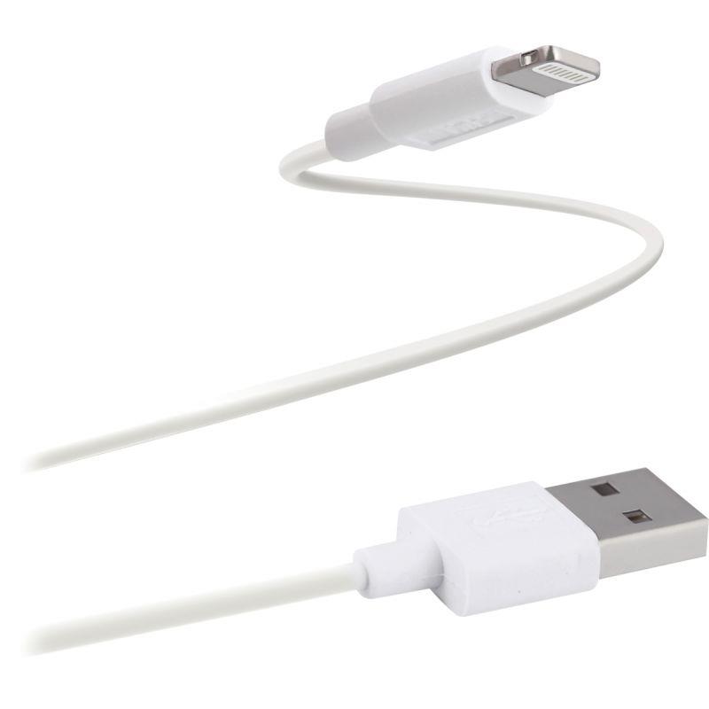 Image de  Cordon USB type A vers type Lightning 2m blanc 