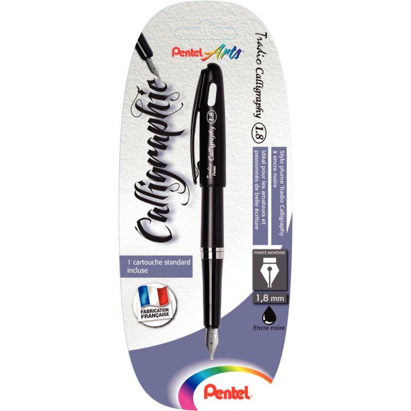 Image de  Blister de 1 stylo plume noir calligraphie 