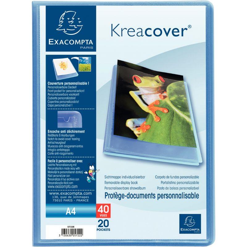 Image de  Protège-documents personnalisable KREACOVER 40 vues, bleu 