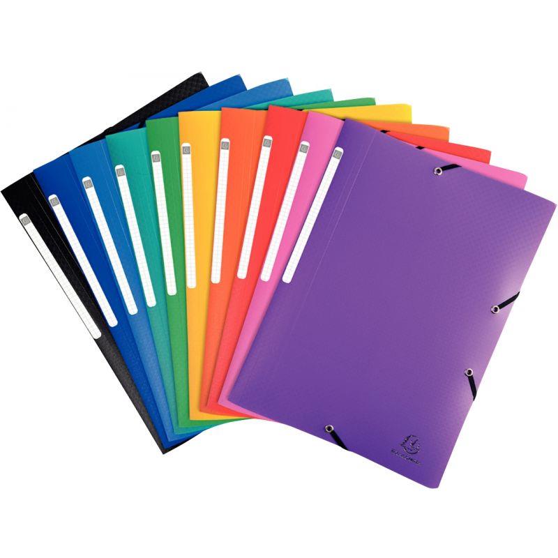 Image de  Chemise 3 rabats à élastiques OPAK en polypropylène 5/10ème, coloris assortis 