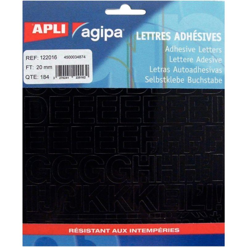 Image de  Pochette de 184 lettres 20mm coloris noir 