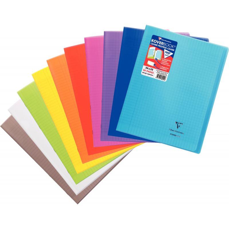 Image de  Piqûre 48 pages KOVERBOOK, format 24x32 cm, seyès 90g, couverture polypropylène coloris assortis 