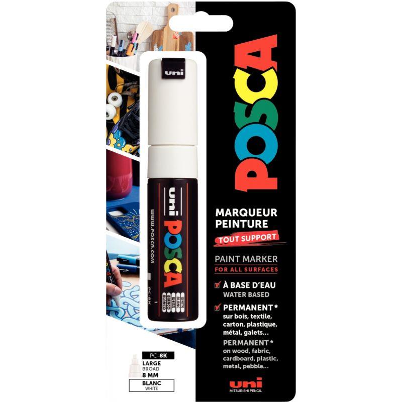 Image de  Blister de 1 marqueur Posca pointe large blanc 
