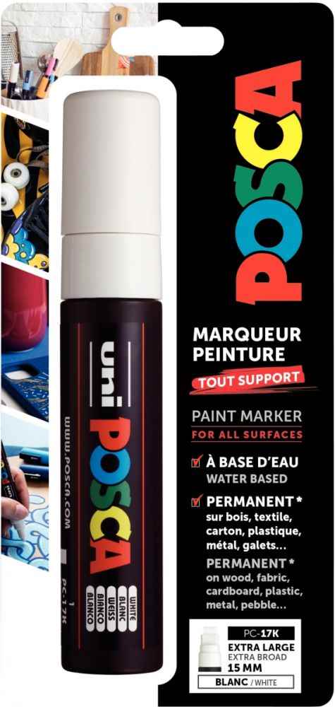 Image de  Blister 1 Marqueur Posca pointe extra large blanc 