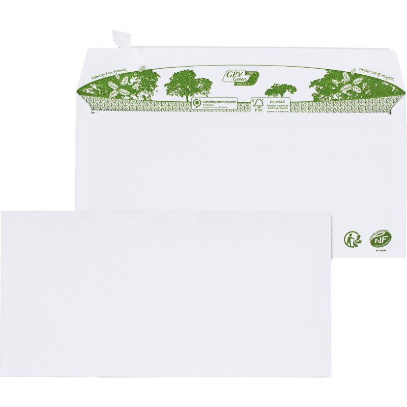 Image de  Paquet de 40 enveloppes extra-blanches 110x220mm 80g bande siliconée 