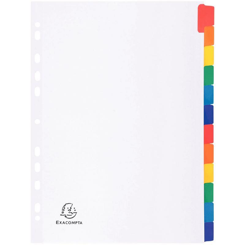 Image de  Jeu de 12 intercalaires en carte blanche Mylar, format A4 