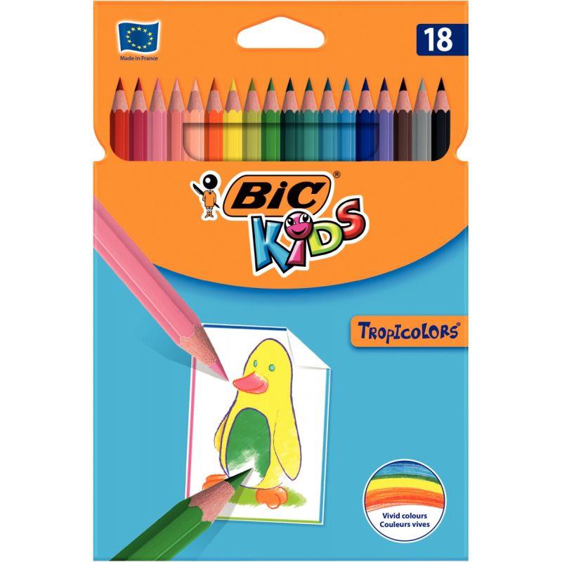 Image de  Blister de 18 crayons de couleur Tropicolor assortis 