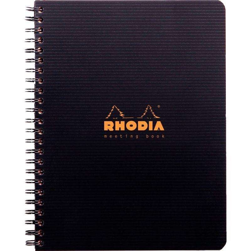 Image de  Cahier 160 pages MEETING BOOK RHODIACTIVE, format A5+, couverture en polypropylène noir 