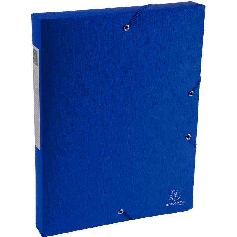 Image de  Boite de classement en carte lustrée SCOTTEN dos 4 cm, bleu 