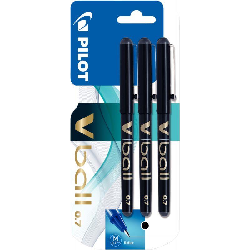 Image de  Blister de 3 rollers V-Ball 0,7mm noir 
