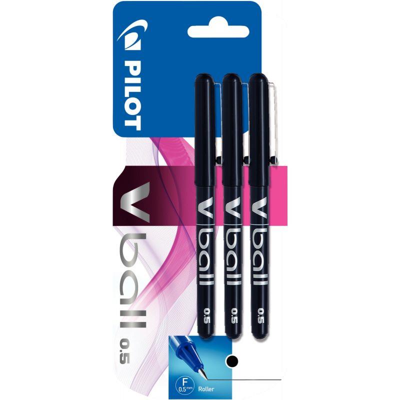Image de  Blister de 3 rollers V-Ball 0,5mm noirs 