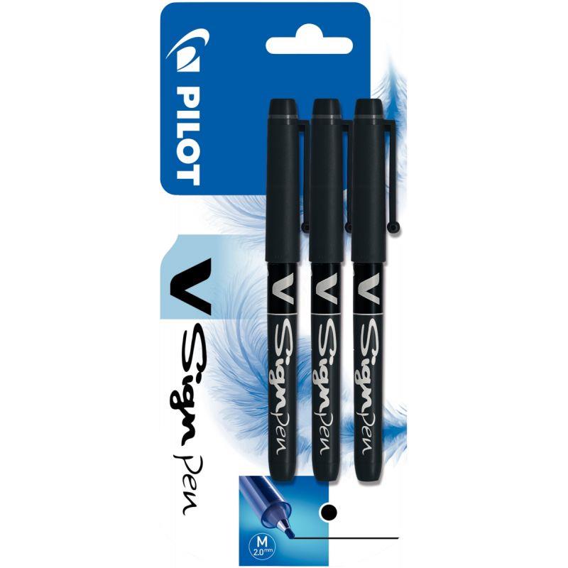Image de  Blister de 3 feutres V-Sign Pen noirs 