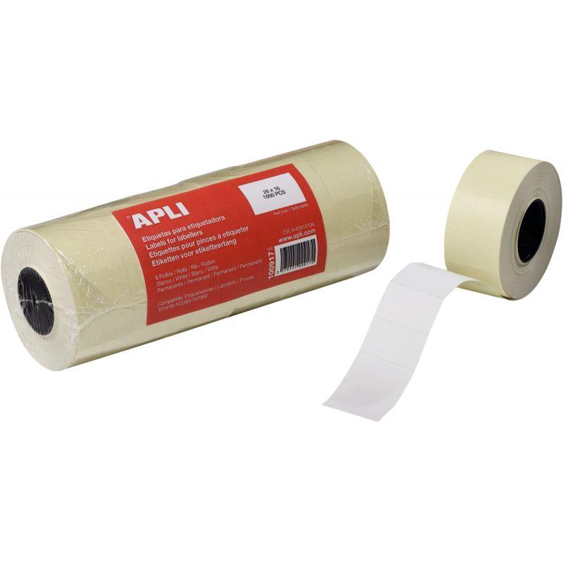 Image de  Lot de 6 rouleaux de 1000 étiquettes adhésif permanent  26x16mm coloris 