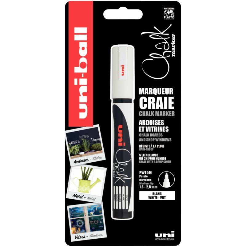 Image de  Blister de 1 marqueur craie Chalk pointe ogive blanc 