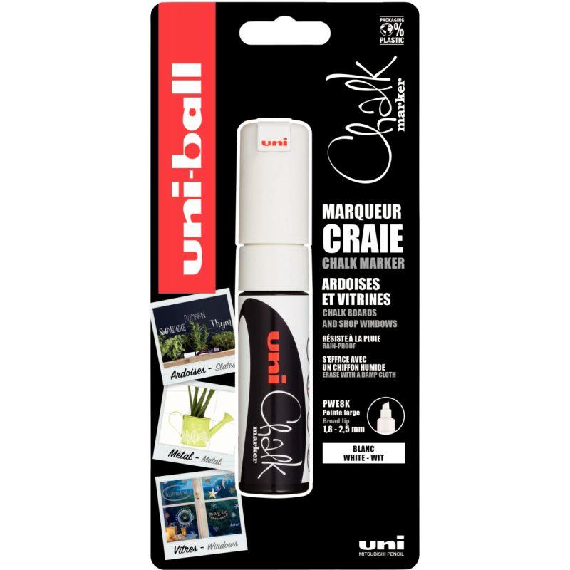 Image de  Blister de 1 marqueur craie Chalk pointe biseautée blanc 