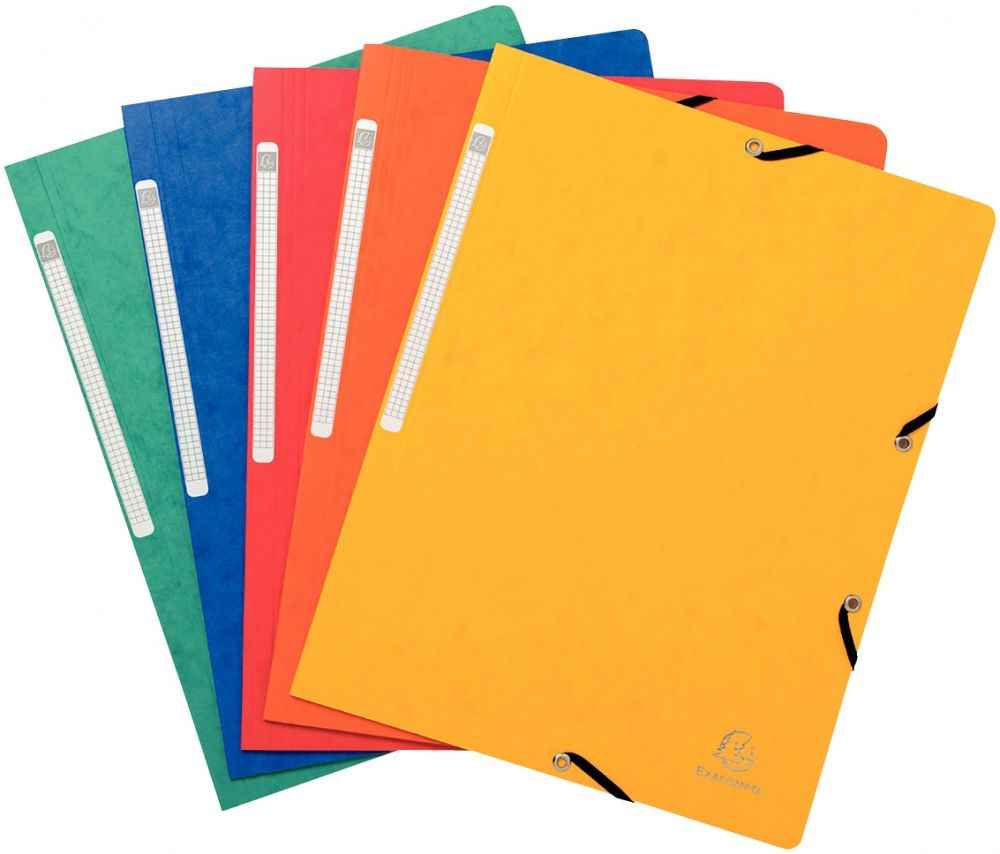 Image de  Paquet de 10 chemises sans rabat à élastiques, en carte lustrée 355 g, format 24x32 cm, coloris asso 