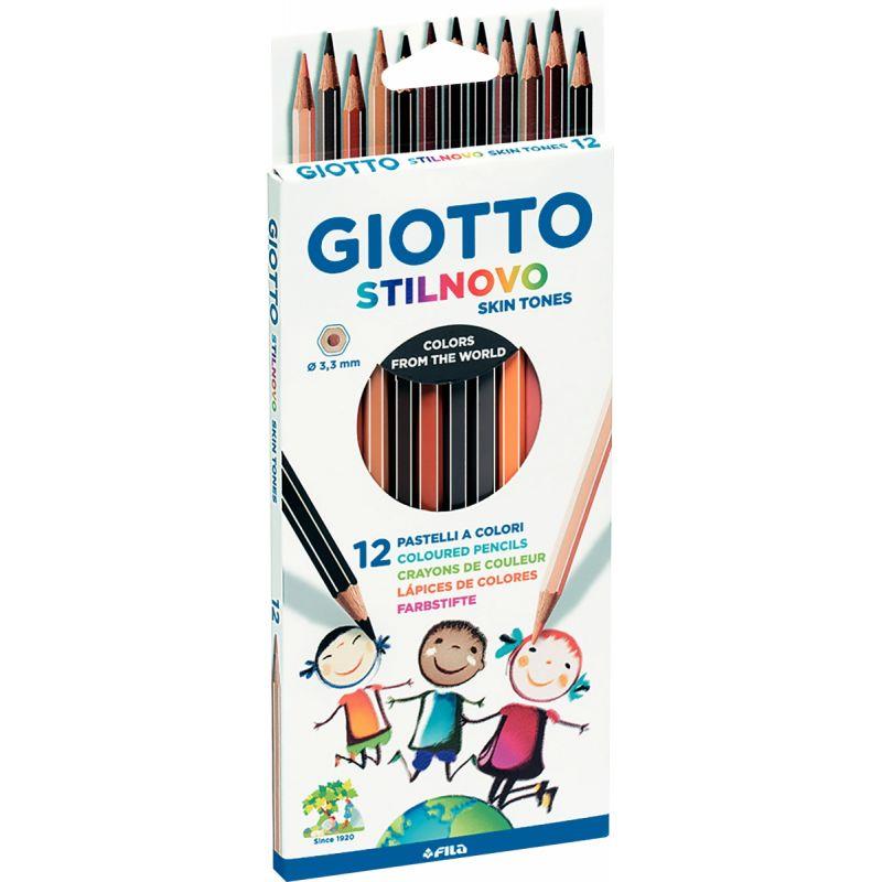 Image de  Étui de 12 crayons de couleur Stilnovo tons peaux 