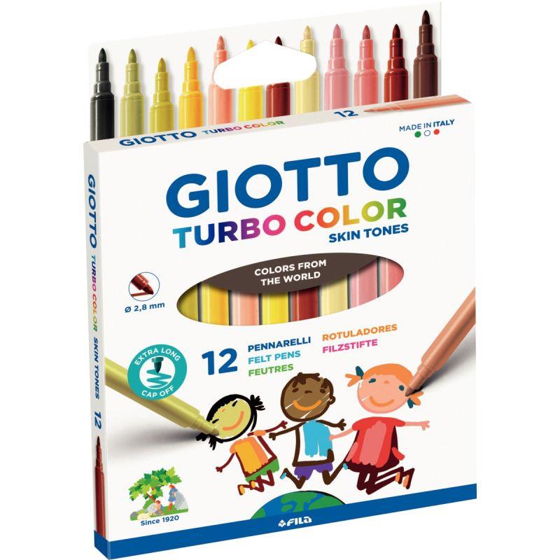 Image de  Étui de 12 feutres Turbo Color tons peaux 