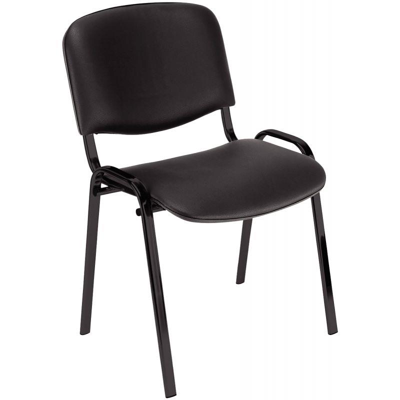 Image de  Lot de 4 chaises accueil skai noir 