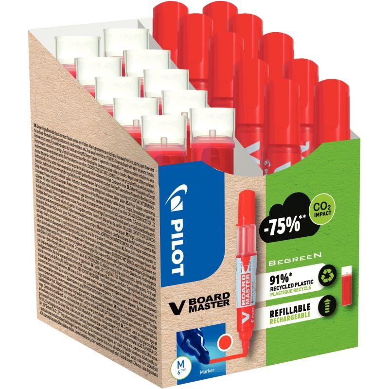 Image de  Pack de 10 marqueurs V-Board Master + 10 recharges rouges 