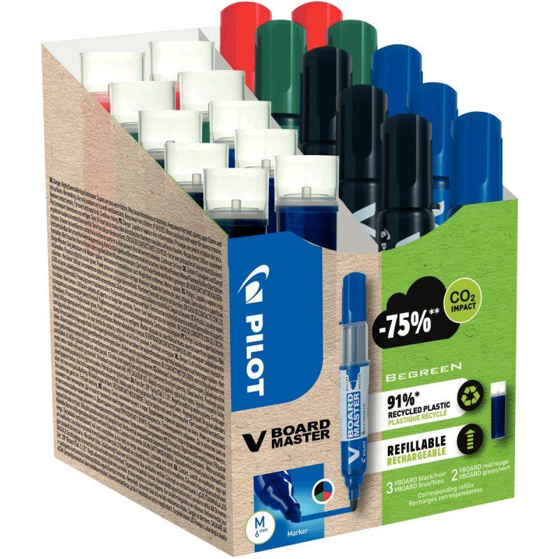 Image de  Pack de 10 marqueurs V-Board Master + 10 recharges assorties 