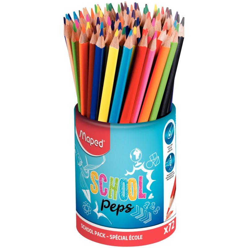 Image de  Pot de 72 crayons de couleur Schoolpeps 