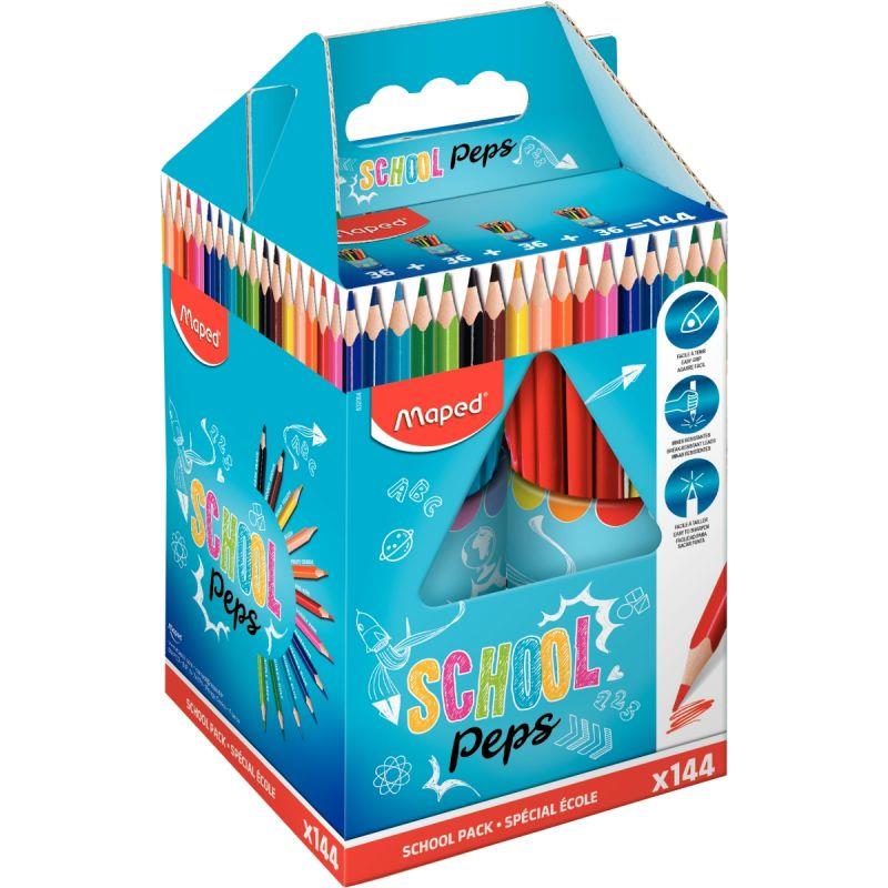Image de  Classpack de 144 crayons de couleur Schoolpeps 