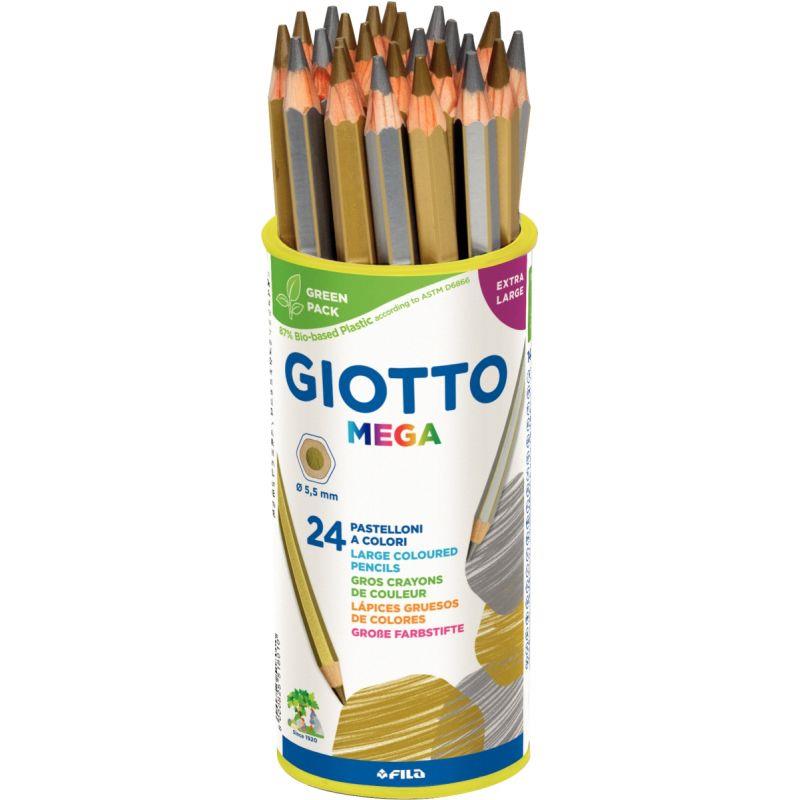 Image de  Pot de 24 crayons de couleur or / argent 