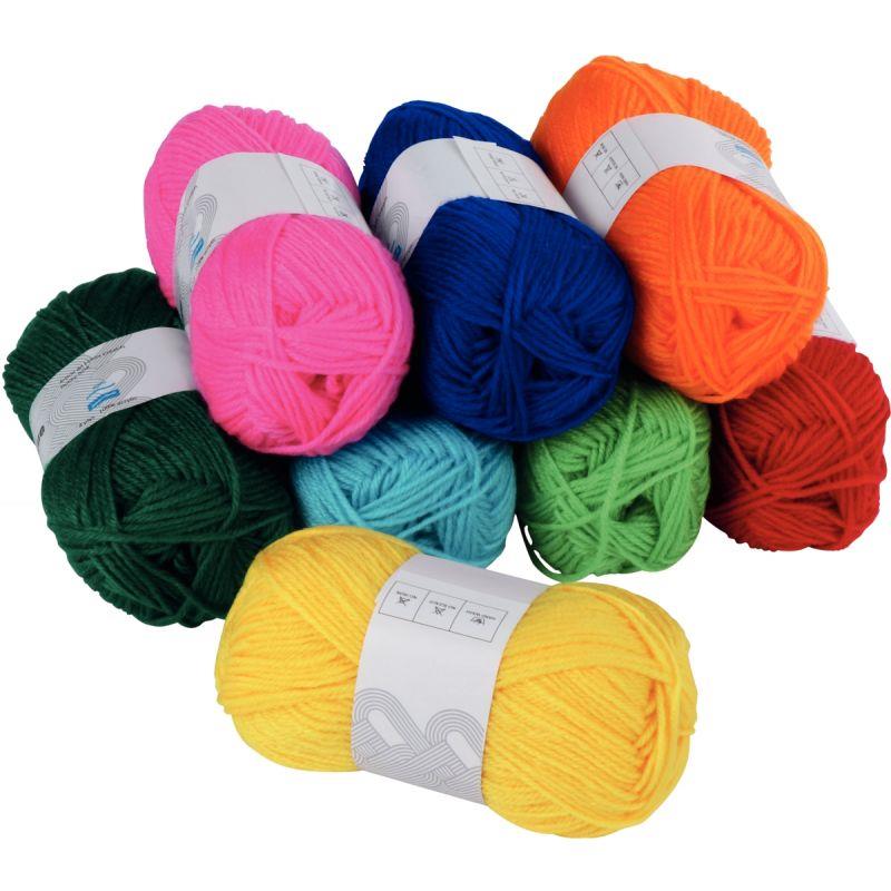 Image de  Lot de 8 pelotes de laine 50 g couleurs assorties 