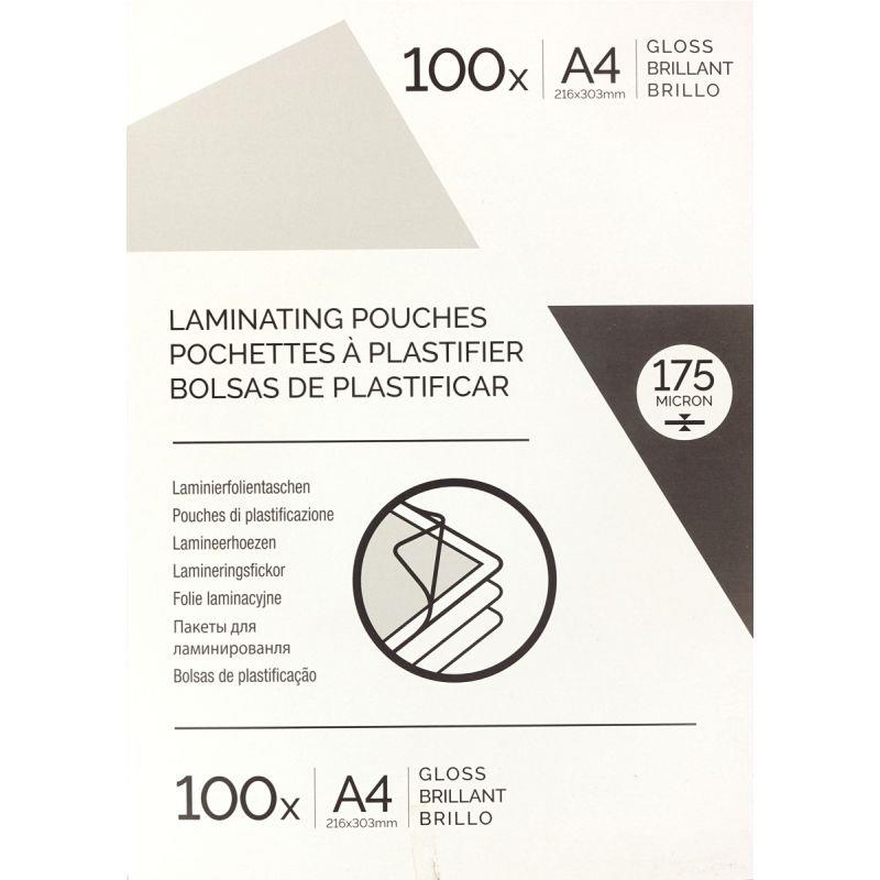 Image de  Boite de 100 pochettes à plastifier format 216x303mm pour document A4 ép 175µ 