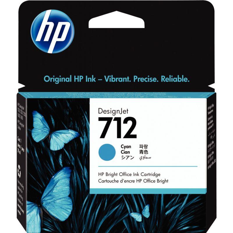 Image de  HP 712 cartouche d''encre cyan authentique (3ED67A) 