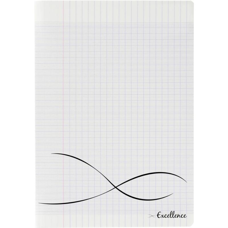 Image de  Piqûre 96 pages EXCELLENCE, format 17x22 cm, seyès 90g, couverture PP incolore 